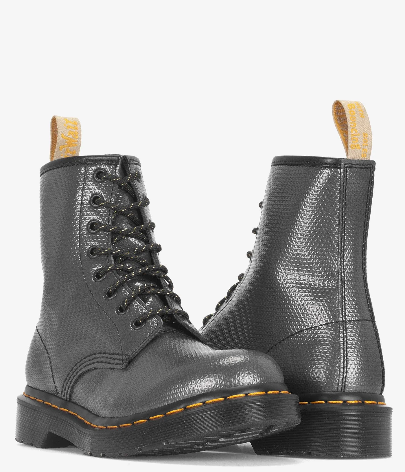 Dr. Martens 1460 Metallic Prägestiefel mit Schnürung - Damen