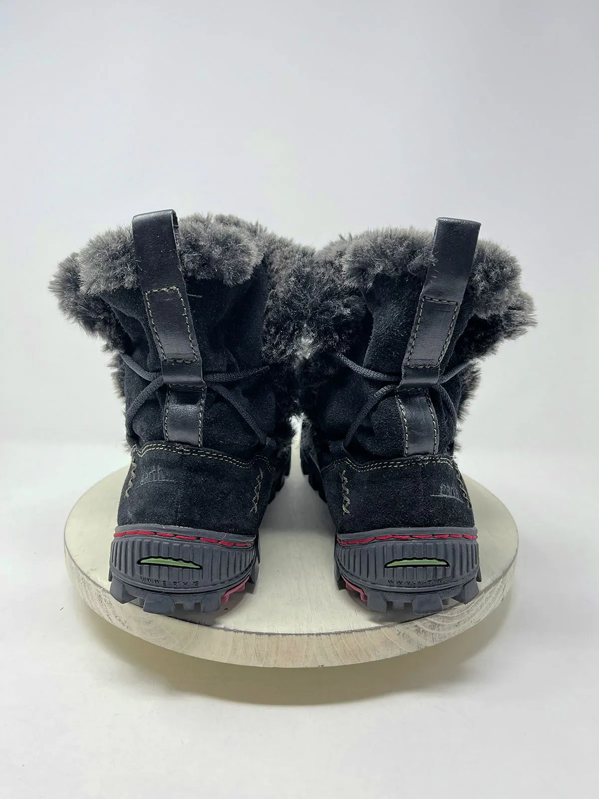 Erdgröße 10 Stiefel aus Wildleder & Kunstpelz in Schwarz & Grau