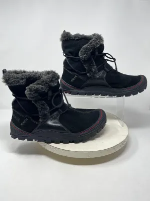 Erdgröße 10 Stiefel aus Wildleder & Kunstpelz in Schwarz & Grau