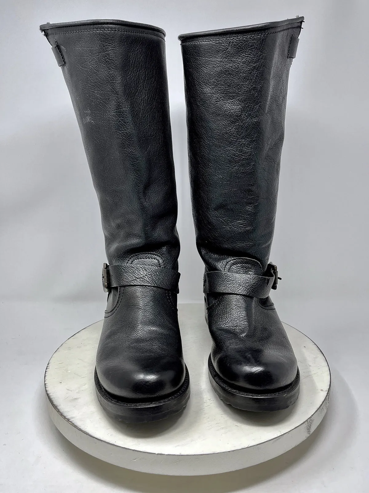 Frye Größe 9,5 schwarze Motorradstiefel