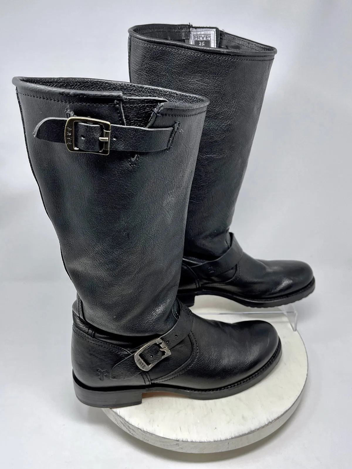 Frye Größe 9,5 schwarze Motorradstiefel