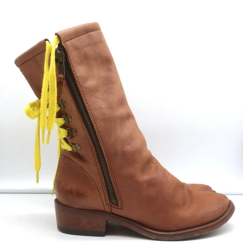 Georgina Goodman Billy Schnürstiefel Flach Braun Leder Größe 38