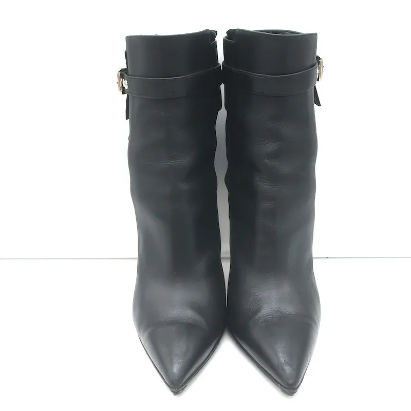 Gianvito Rossi Schnallen-Stiefeletten Schwarz Leder & Mesh Größe 38.5