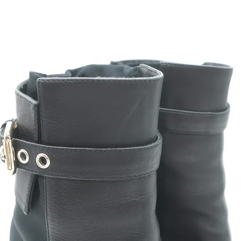 Gianvito Rossi Schnallen-Stiefeletten Schwarz Leder & Mesh Größe 38.5