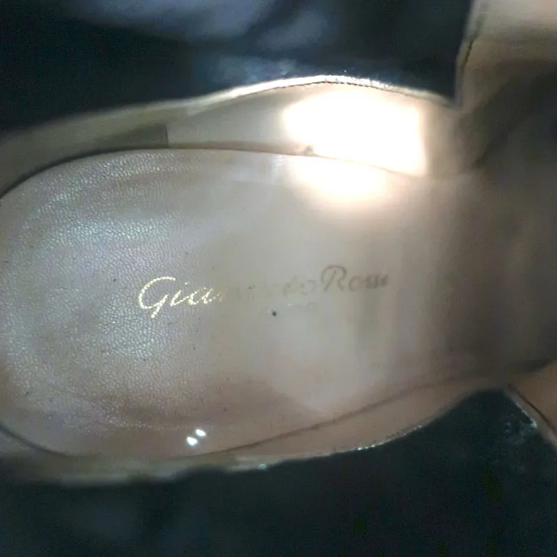 Gianvito Rossi Schnallen-Stiefeletten Schwarz Leder & Mesh Größe 38.5