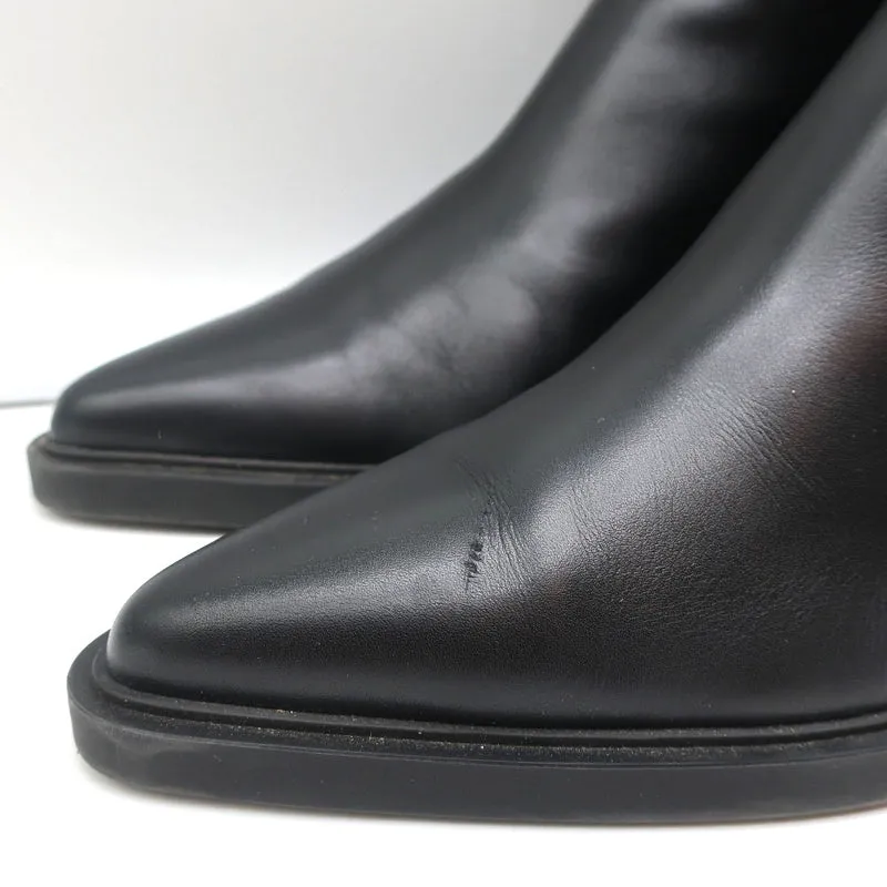 Gianvito Rossi Dylan Stiefeletten Schwarz Leder Größe 41.5 Spitze Absatz High Heel