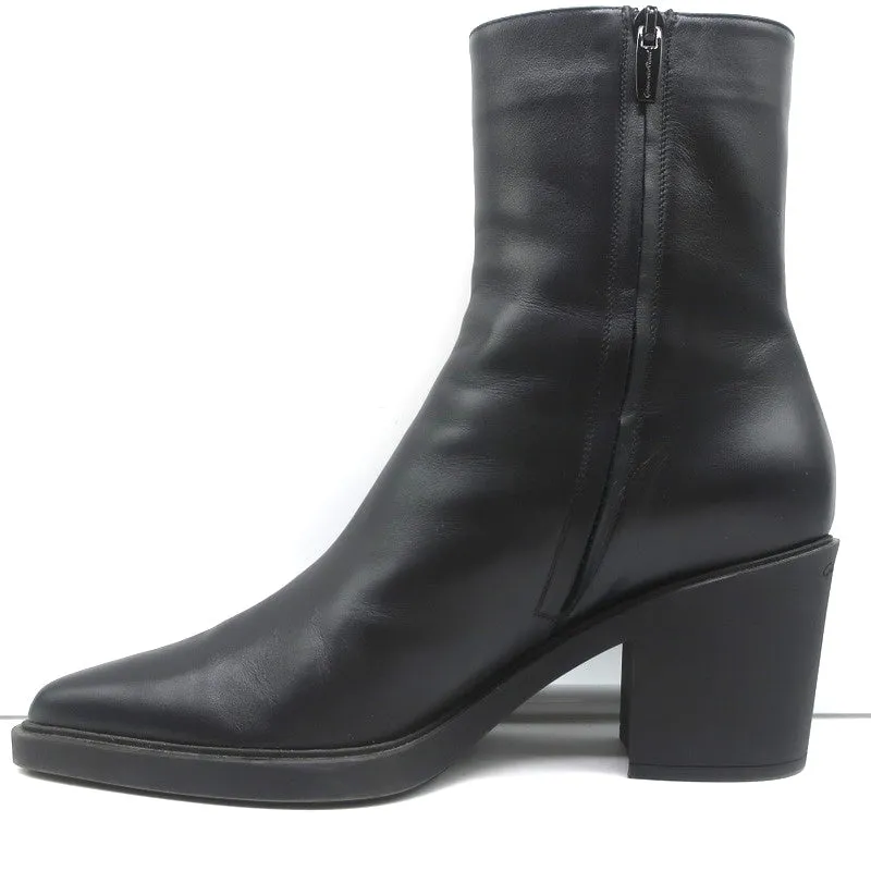 Gianvito Rossi Dylan Stiefeletten Schwarz Leder Größe 41.5 Spitze Absatz High Heel