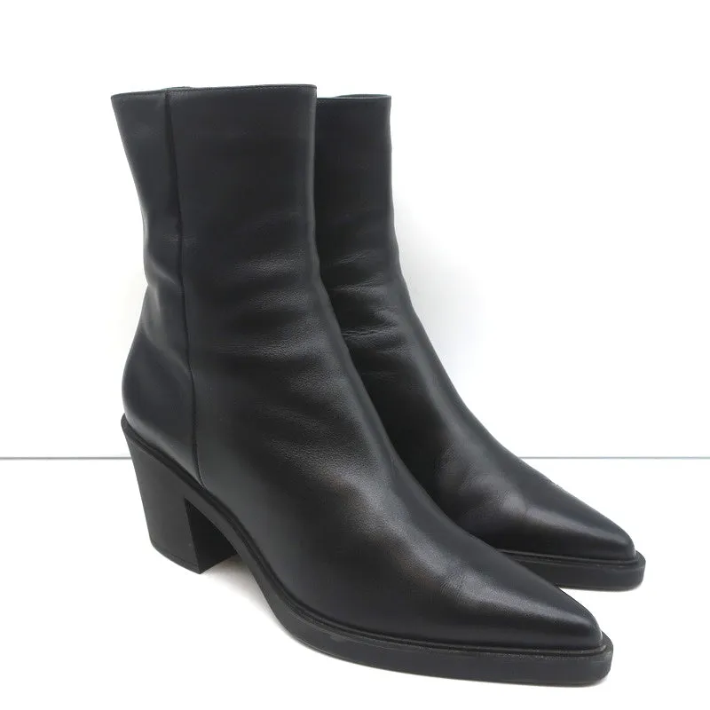 Gianvito Rossi Dylan Stiefeletten Schwarz Leder Größe 41.5 Spitze Absatz High Heel