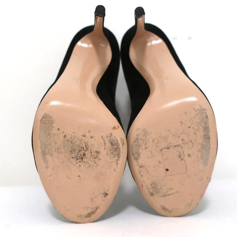 Gianvito Rossi Schnürstiefeletten mit offener Spitze Marie Schwarz Samt Größe 40.5