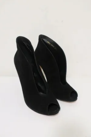 Gianvito Rossi Vamp Booties Schwarz Wildleder Größe 39.5 Peeptoe Knöchelstiefel