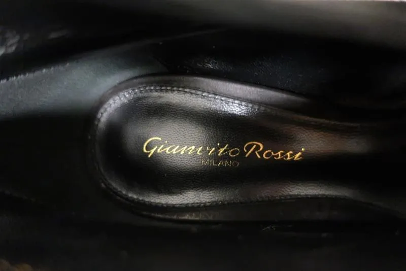 Gianvito Rossi Vamp Booties Schwarz Wildleder Größe 39.5 Peeptoe Knöchelstiefel