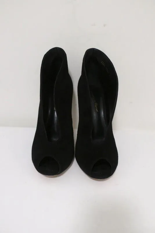 Gianvito Rossi Vamp Booties Schwarz Wildleder Größe 39.5 Peeptoe Knöchelstiefel