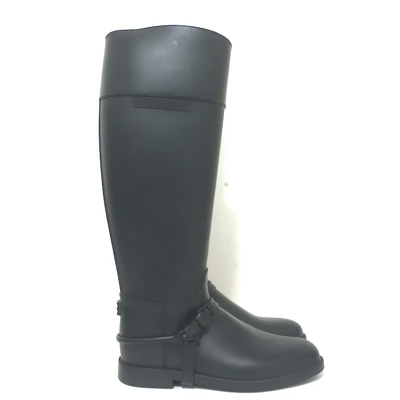 Givenchy Gummireitstiefel Schwarz Größe 38 Kniehohe Regenstiefel