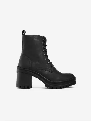 Guava Damen Vegane Leder Schnürstiefel | Schwarz