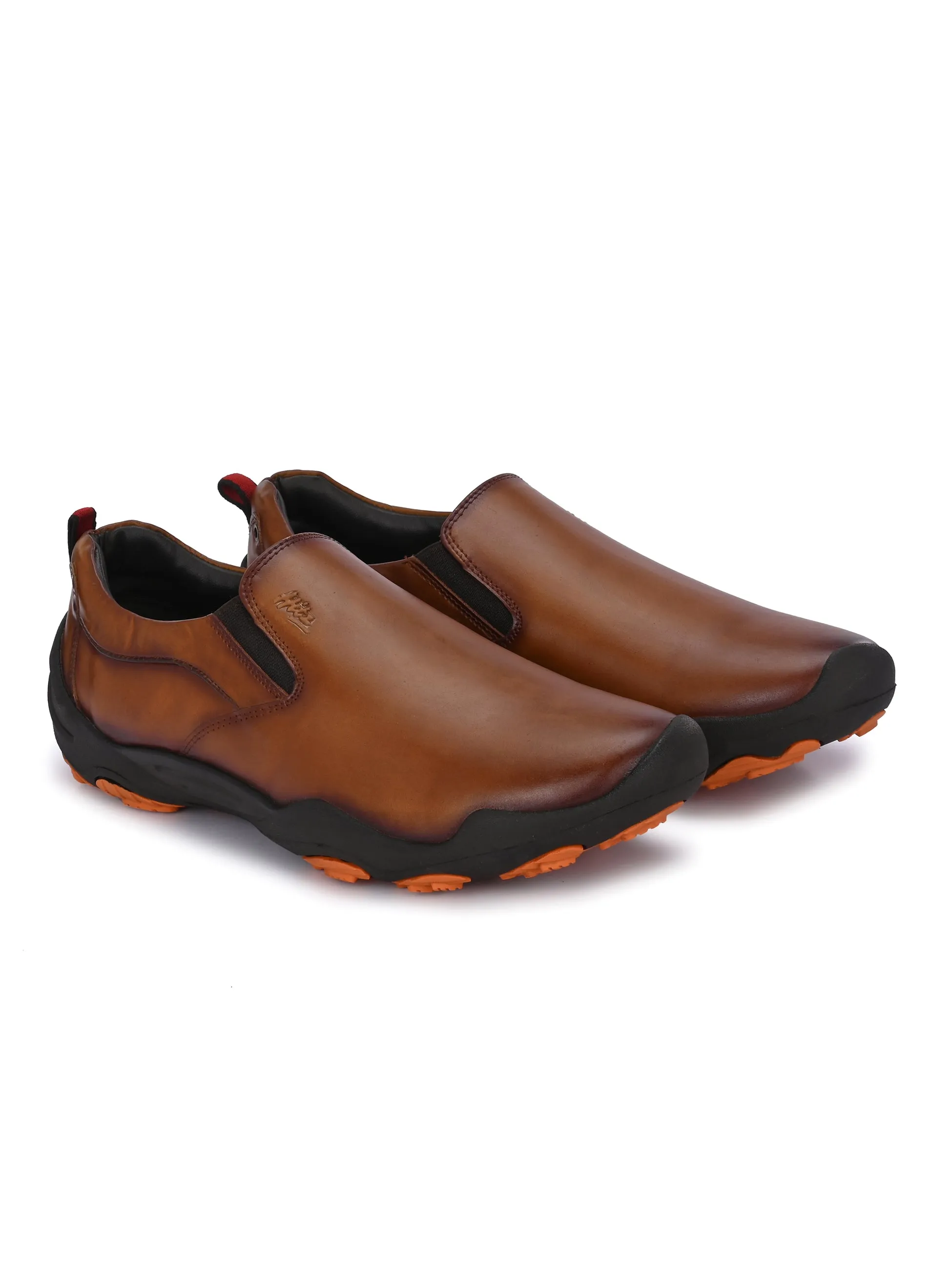 Hitz Herren Casual Schlupfschuhe aus braunem Leder