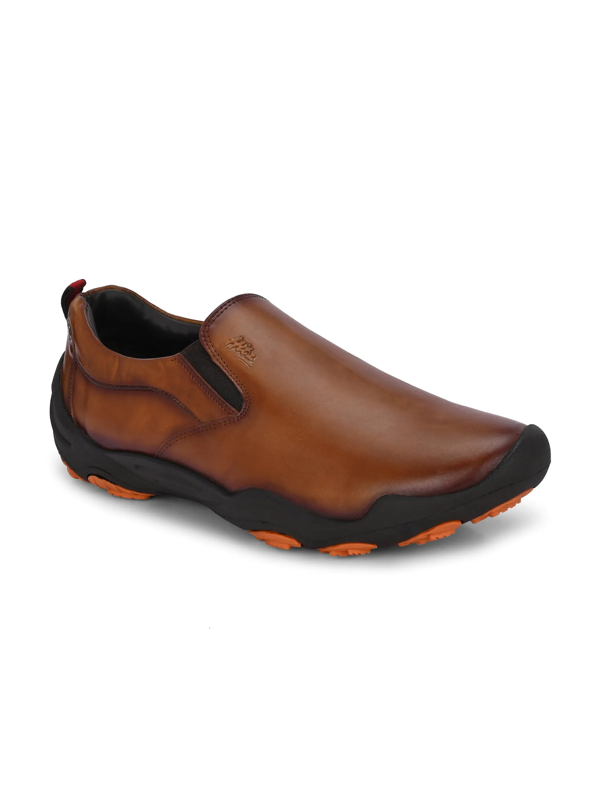 Hitz Herren Casual Schlupfschuhe aus braunem Leder