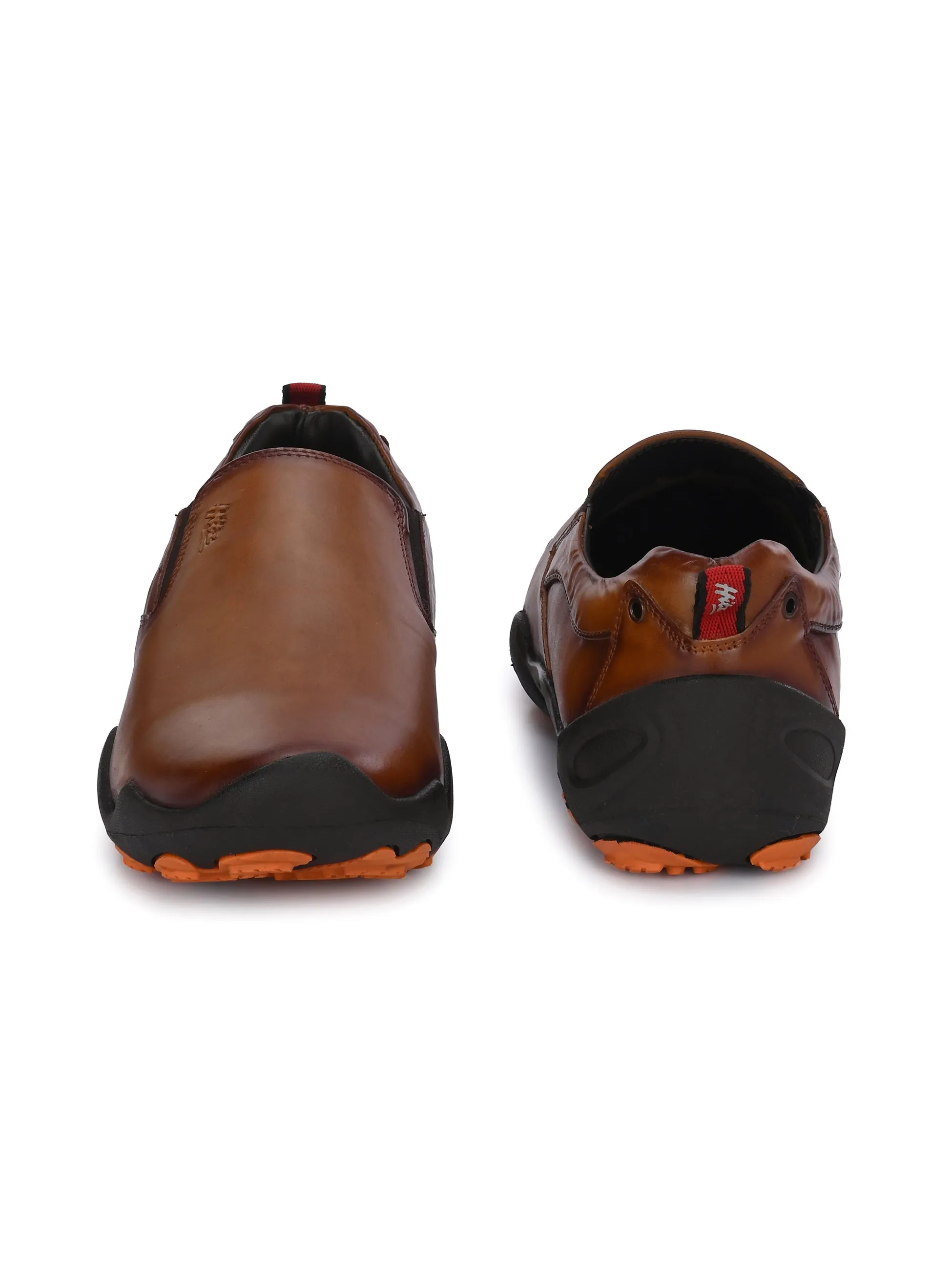 Hitz Herren Casual Schlupfschuhe aus braunem Leder
