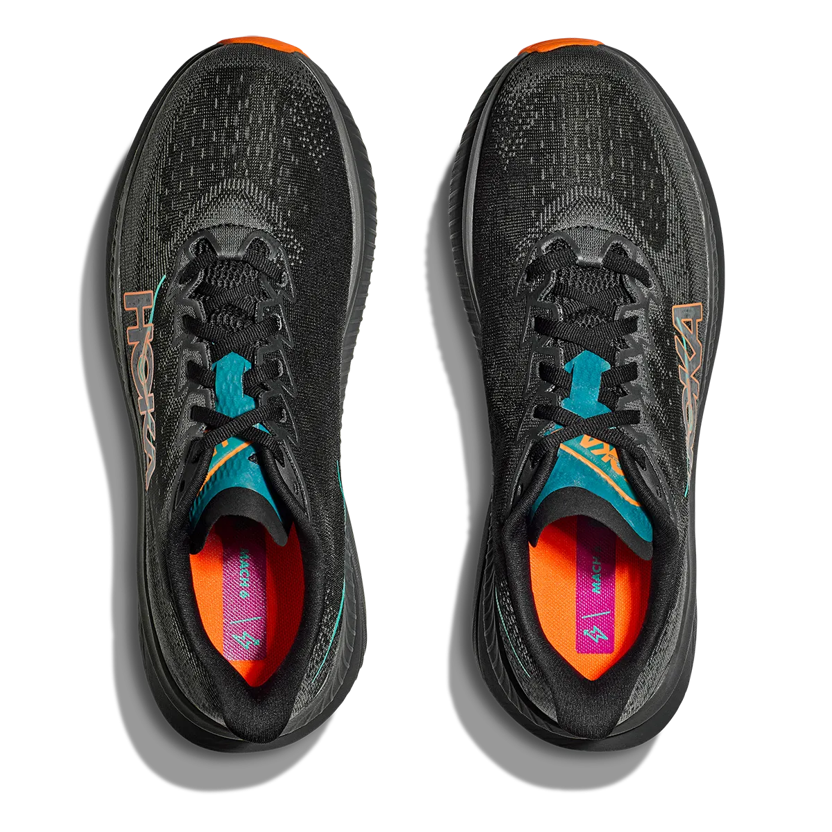 Hoka Mach 6 - Schwarz - Elektrisches Tangerin