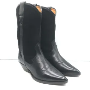 Isabel Marant Dandrea Western-Stiefel Schwarz Leder & Wildleder Größe 39