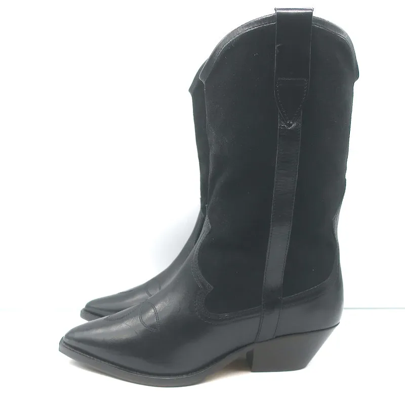 Isabel Marant Dandrea Western-Stiefel Schwarz Leder & Wildleder Größe 39