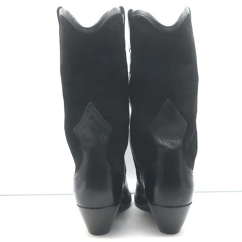 Isabel Marant Dandrea Western-Stiefel Schwarz Leder & Wildleder Größe 39