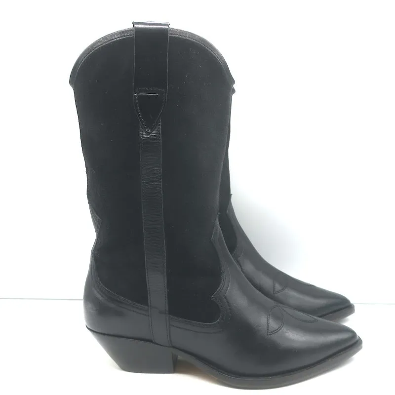 Isabel Marant Dandrea Western-Stiefel Schwarz Leder & Wildleder Größe 39