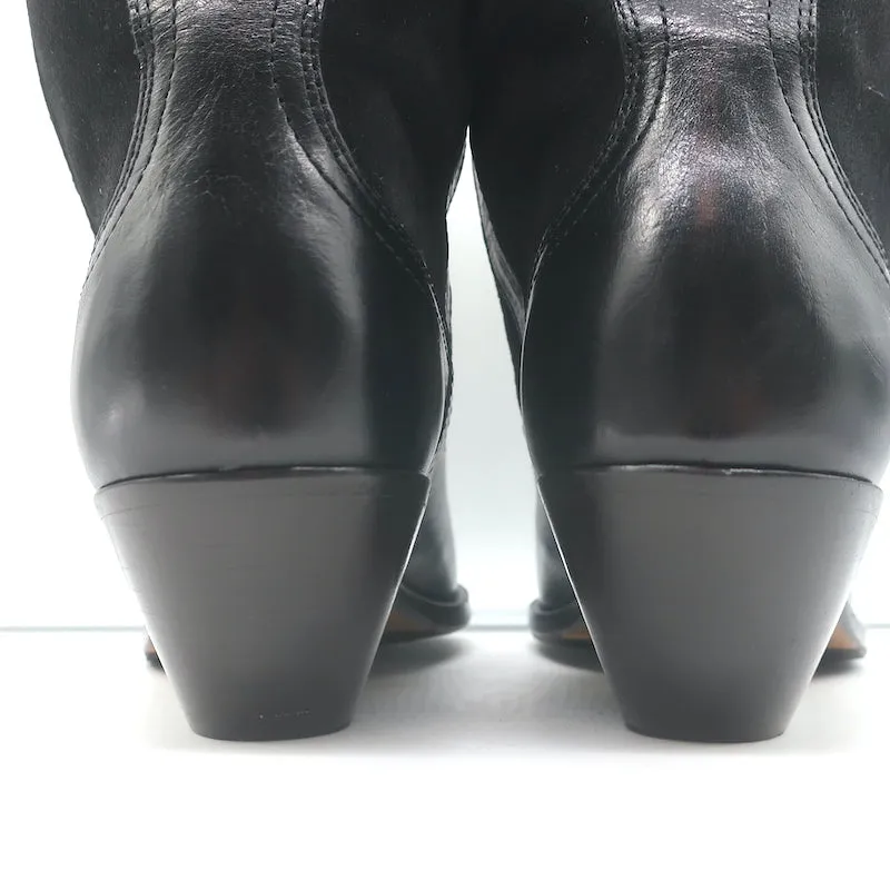 Isabel Marant Dandrea Western-Stiefel Schwarz Leder & Wildleder Größe 39