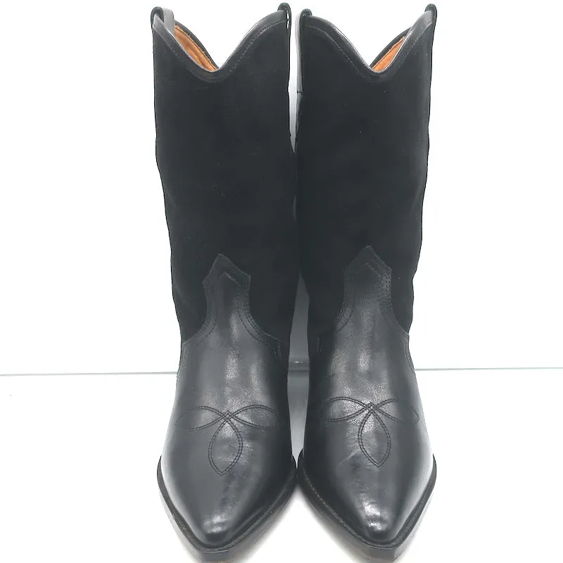 Isabel Marant Dandrea Western-Stiefel Schwarz Leder & Wildleder Größe 39