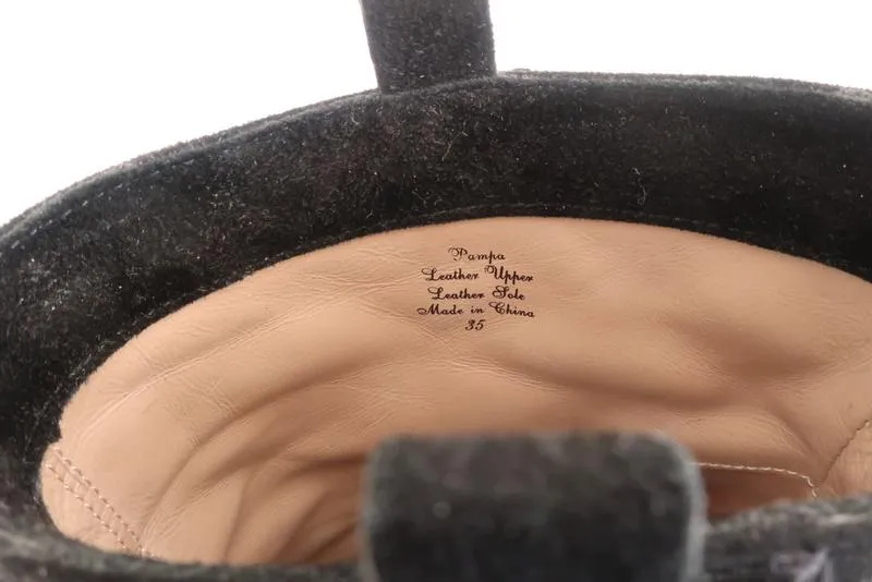 Jean-Michel Cazabat Fransen Stiefeletten Pampa Schwarz Wildleder Größe 35 High Heel