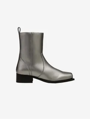 Karel Vegan Apple Leder Knöchelstiefel | Silber