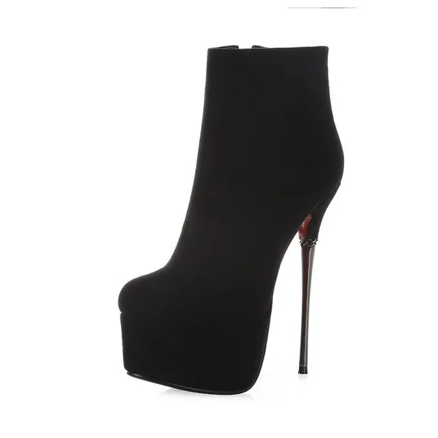Karinluna Hot-Sale-Plattform Elegante Schuhe Damen Stiefel Sexy Extreme Fetish Dünne High Heels Party Reißverschluss Knöchelstiefel Damenschuhe Fashion Nova Schuhe