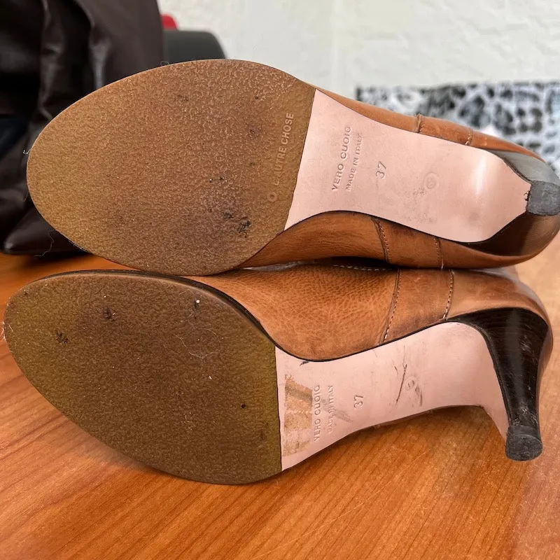 L'Autre Chose Stiefeletten Caramel Leder Größe 37