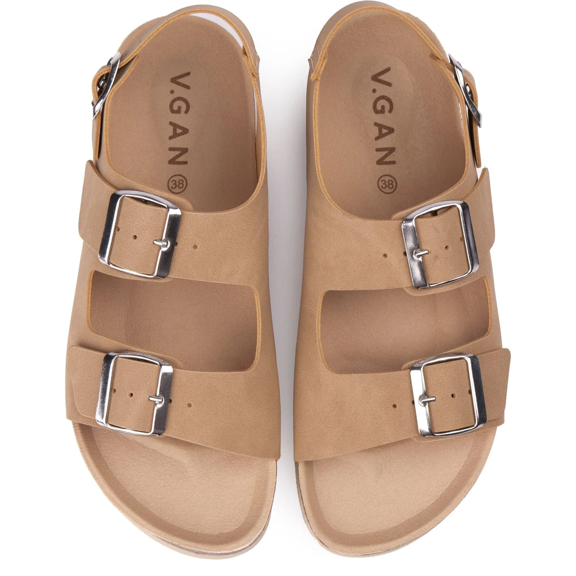 Lima Damen-Vegan-Fußbett-Sandalen | Beige