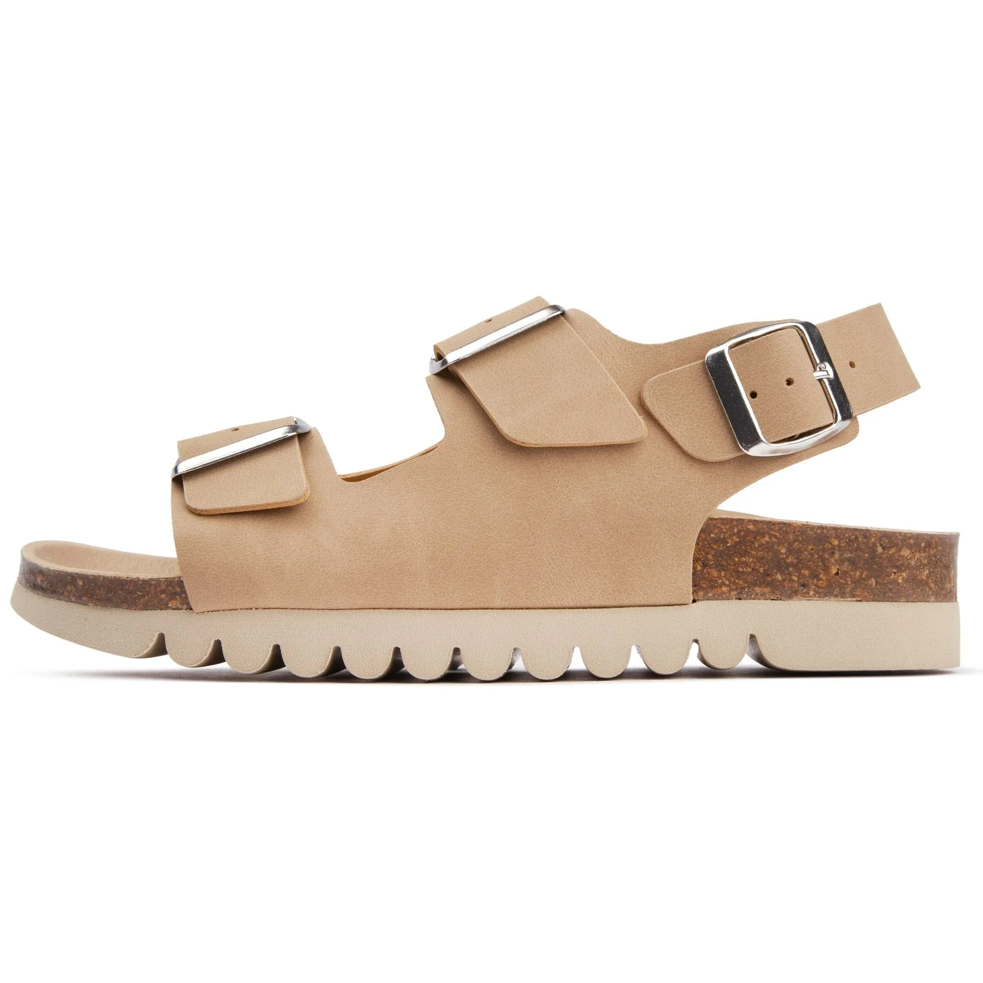 Lima Damen-Vegan-Fußbett-Sandalen | Beige