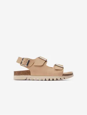 Lima Damen-Vegan-Fußbett-Sandalen | Beige