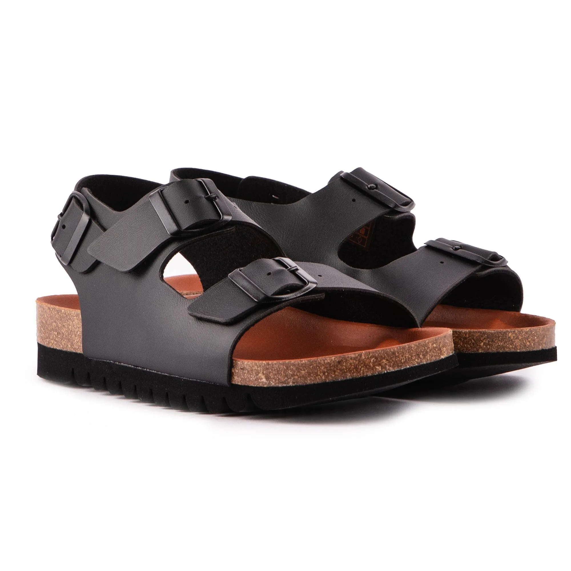Lima Damen-Vegan-Fußbett-Sandalen | Schwarz