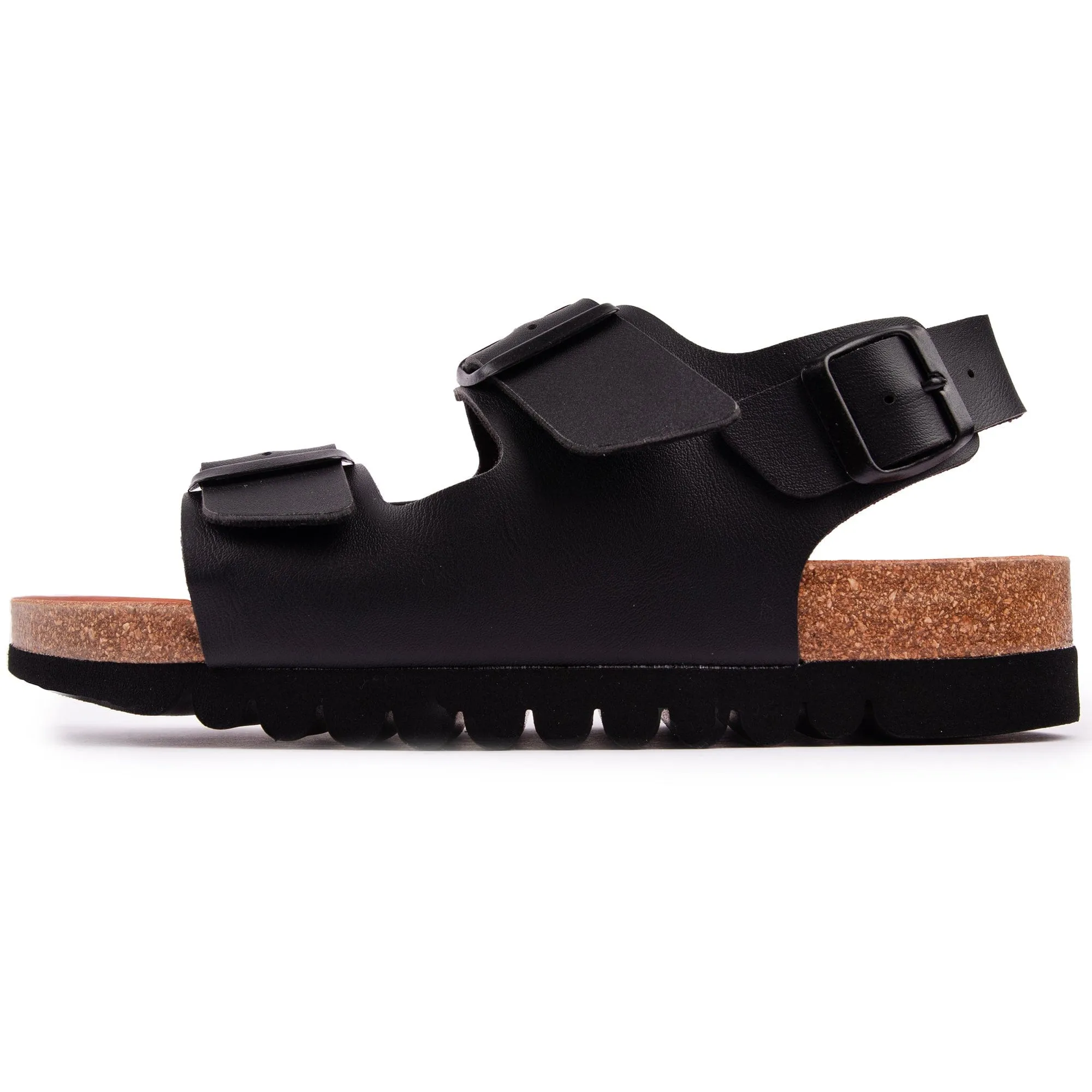 Lima Damen-Vegan-Fußbett-Sandalen | Schwarz