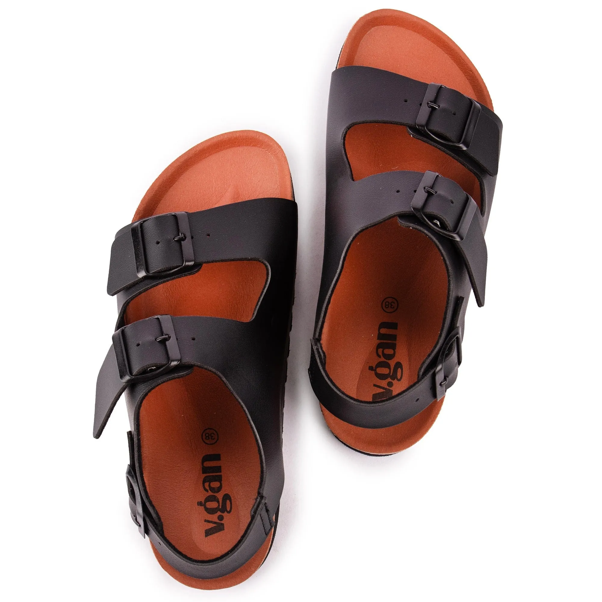 Lima Damen-Vegan-Fußbett-Sandalen | Schwarz