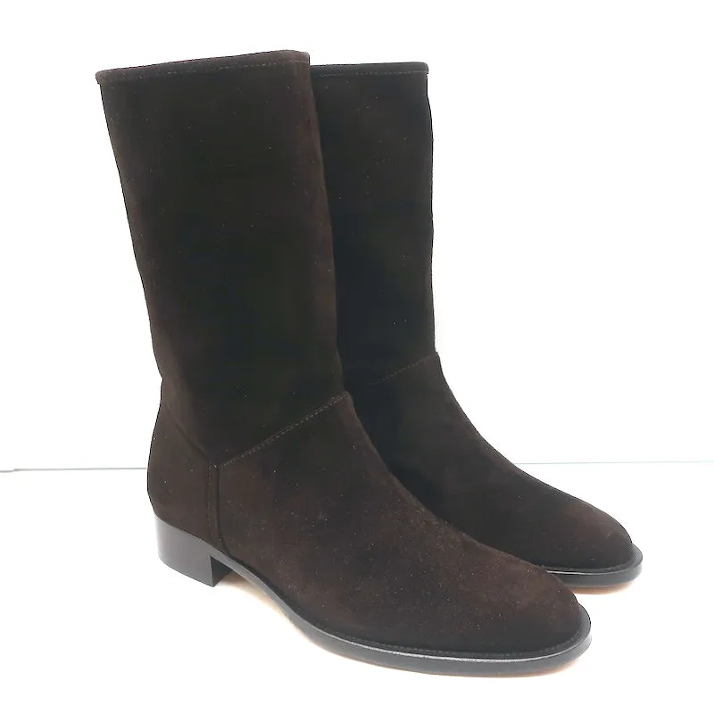 Loro Piana Echte Stiefel Schokoladenfarbenes Wildleder Größe 38 NEU