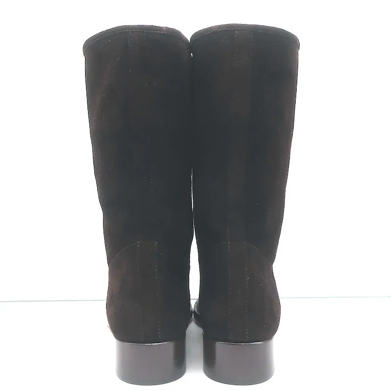 Loro Piana Echte Stiefel Schokoladenfarbenes Wildleder Größe 38 NEU