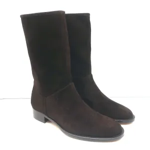 Loro Piana Echte Stiefel Schokoladenfarbenes Wildleder Größe 38 NEU