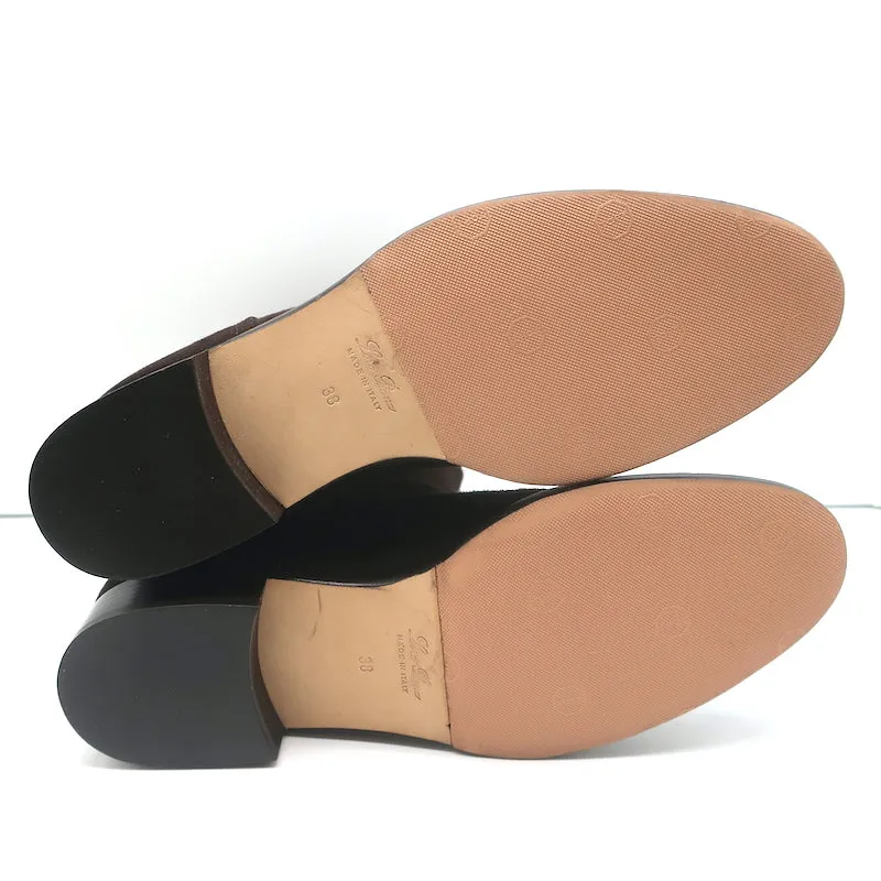 Loro Piana Echte Stiefel Schokoladenfarbenes Wildleder Größe 38 NEU