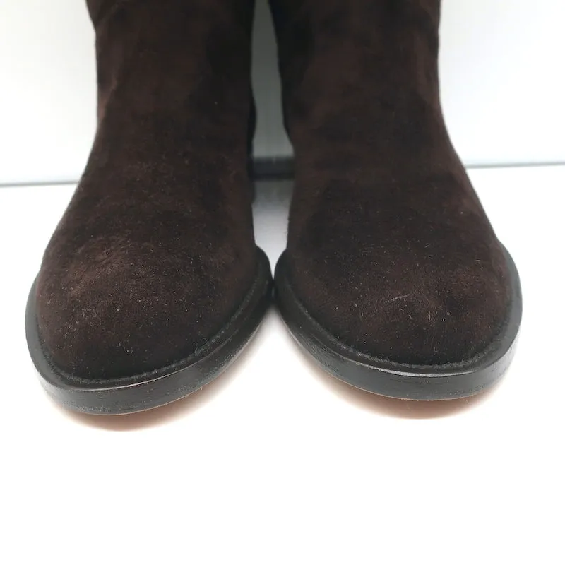 Loro Piana Echte Stiefel Schokoladenfarbenes Wildleder Größe 38 NEU