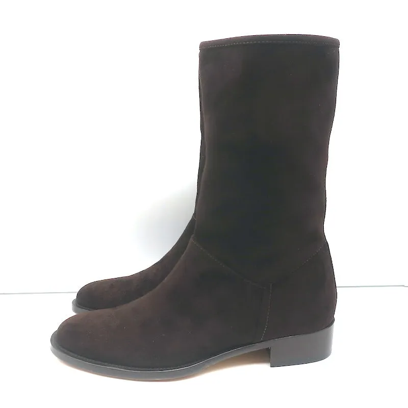 Loro Piana Echte Stiefel Schokoladenfarbenes Wildleder Größe 38 NEU