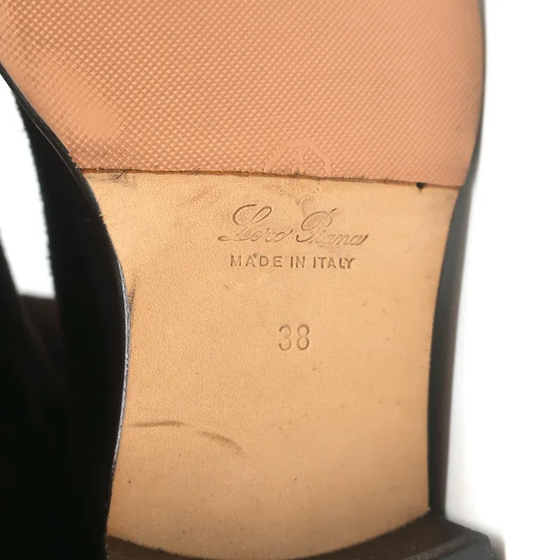 Loro Piana Echte Stiefel Schokoladenfarbenes Wildleder Größe 38 NEU