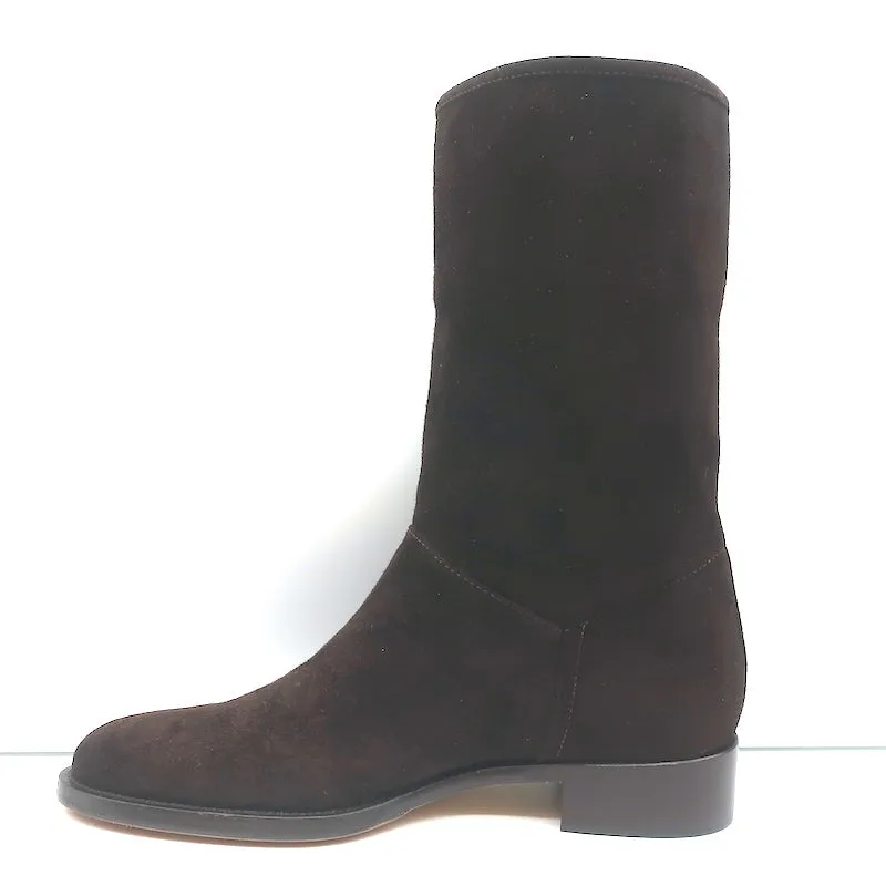 Loro Piana Echte Stiefel Schokoladenfarbenes Wildleder Größe 38 NEU