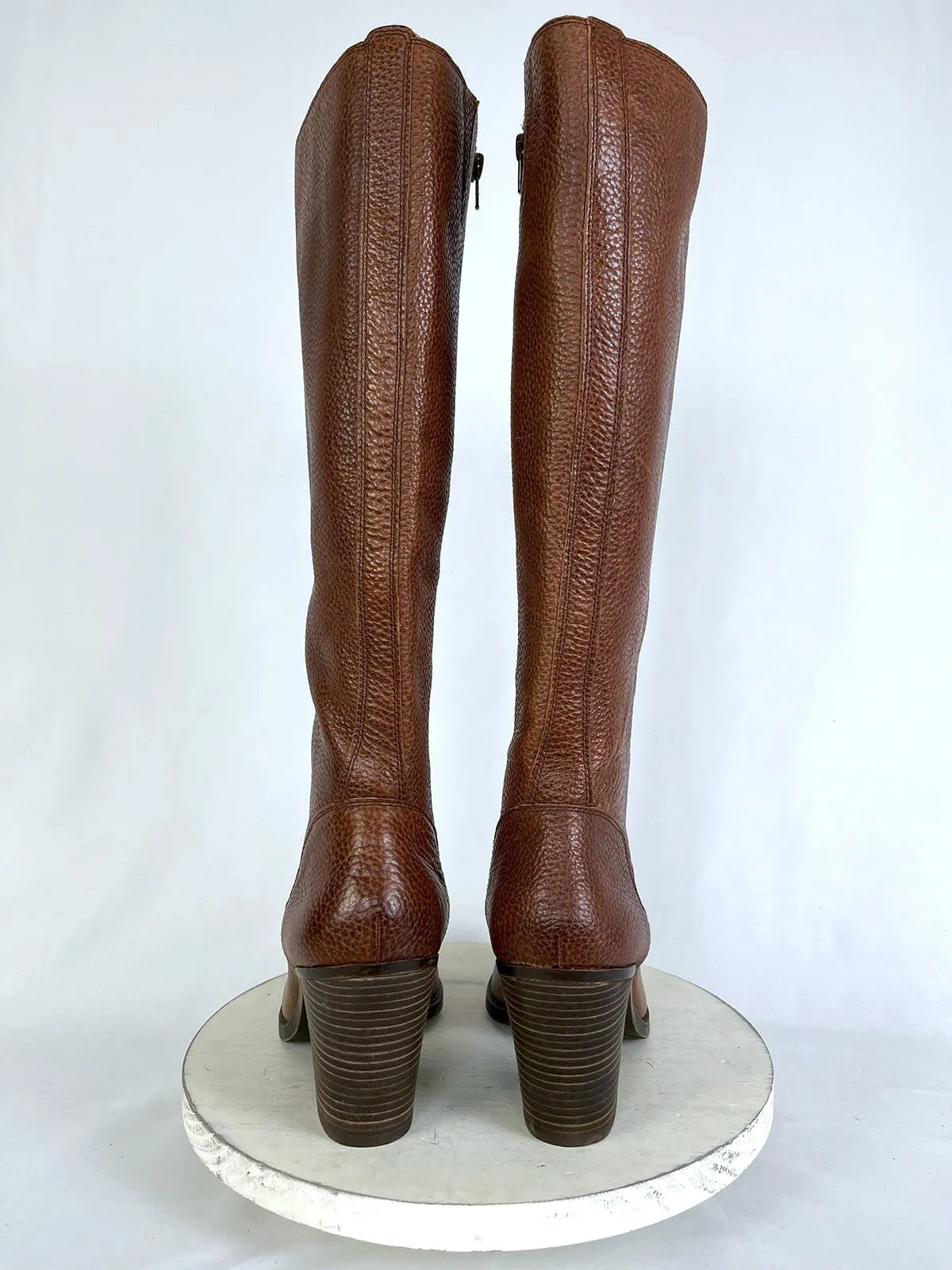 Lucky Brand Größe 10 (40) Braune Geprägte Lederstiefel NWOB