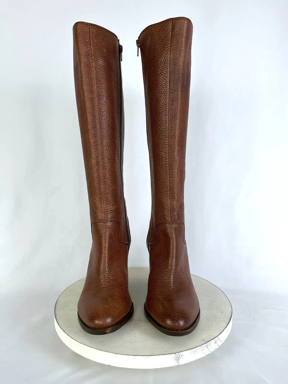 Lucky Brand Größe 10 (40) Braune Geprägte Lederstiefel NWOB