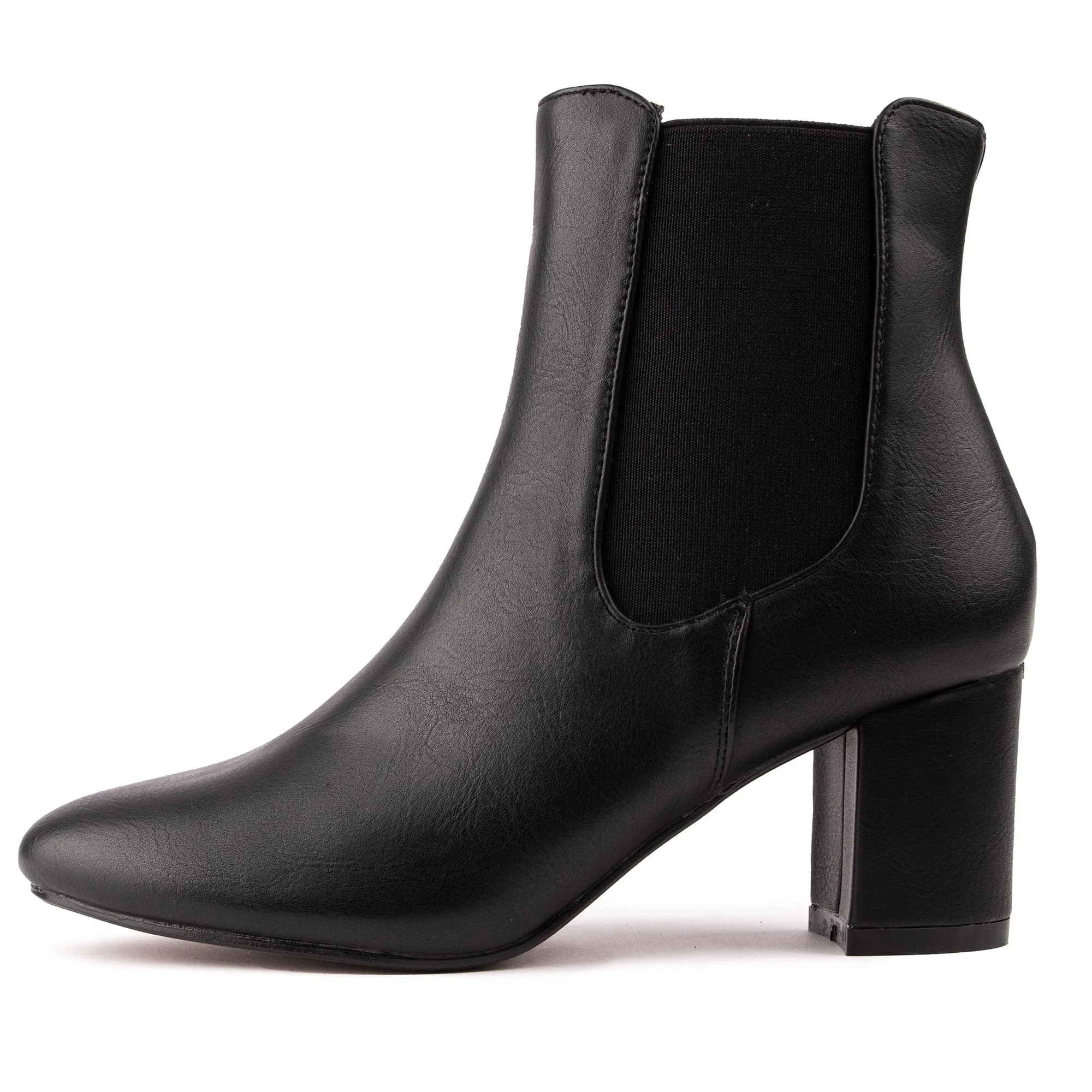 Lychee Damen Vegane Leder Chelsea Stiefel | Schwarz
