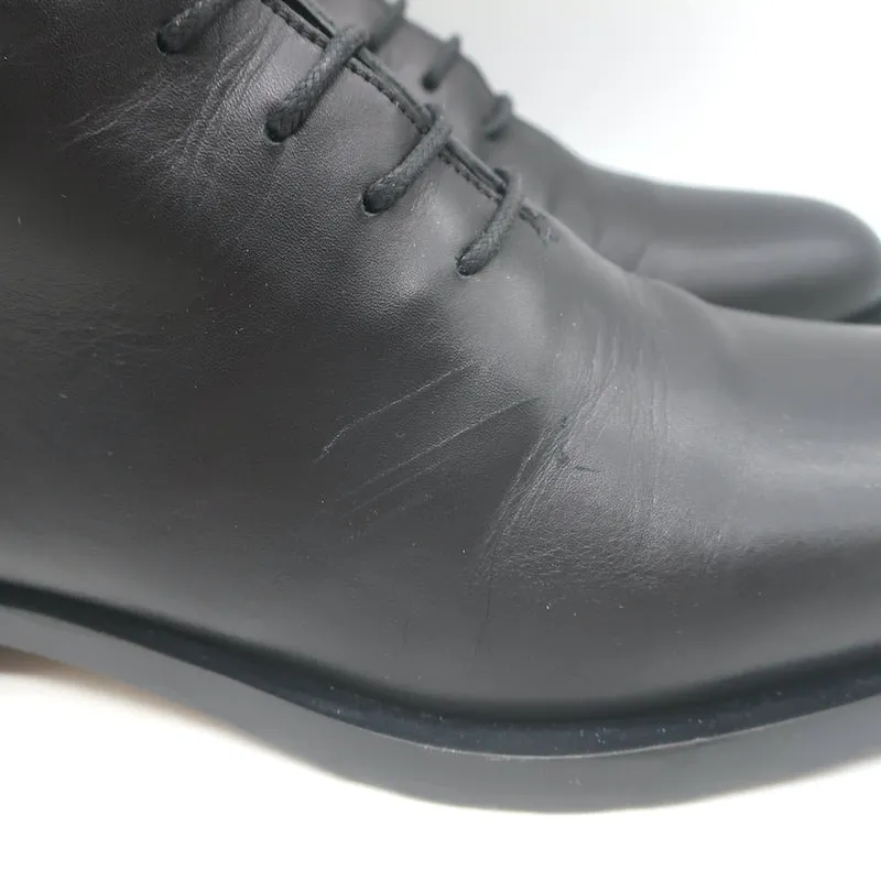 Manolo Blahnik Planigia Combat Stiefel Schwarz Leder Größe 38 Flache Knöchelstiefel